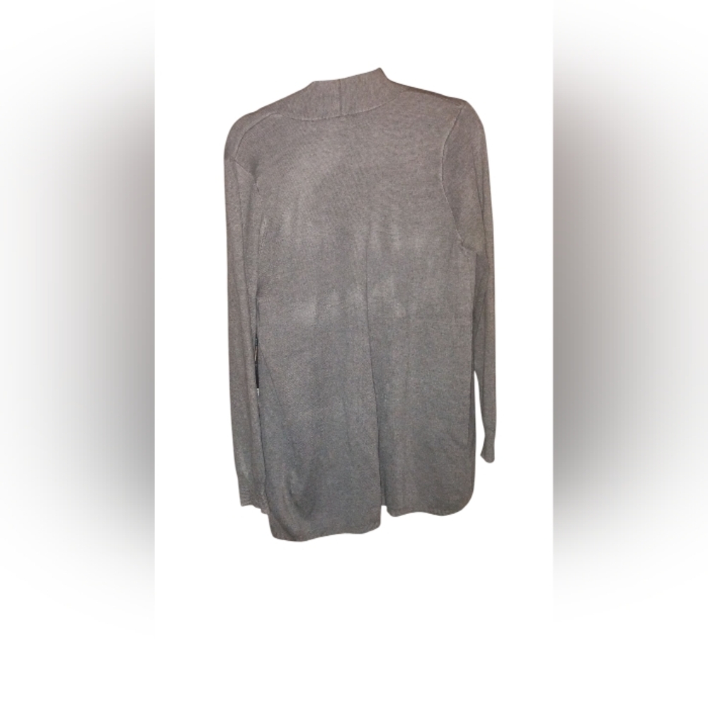 Gray Open-Front Cardigan Sweater - Picture 2 of 6